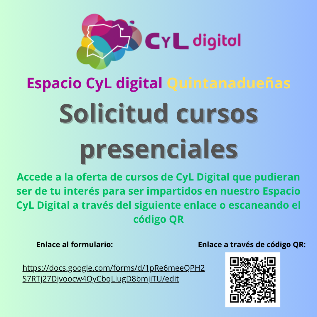 Solicitud cursos presenciales CyL Digital