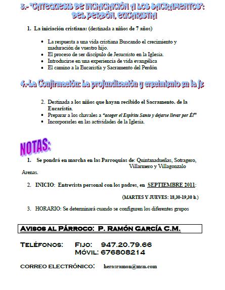 aviso parroquia